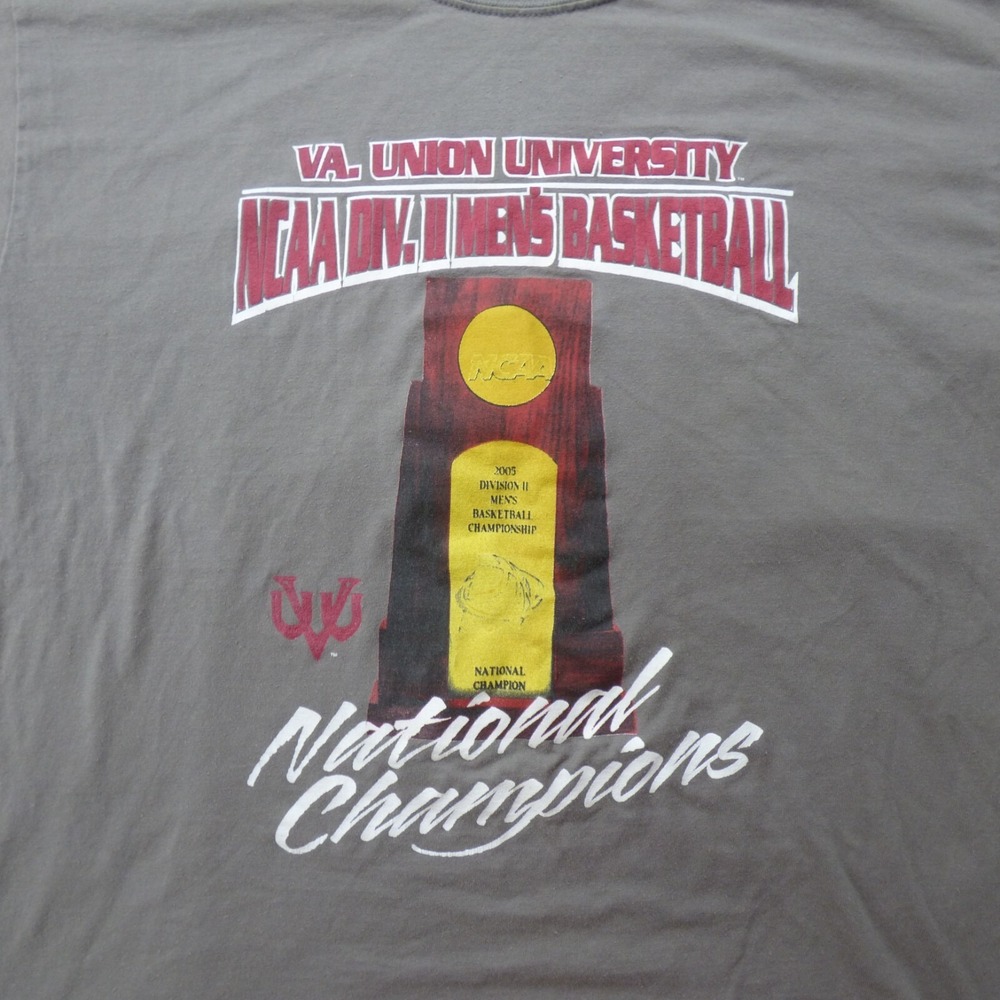 Virginia Union University National Champions Baskrtball Shirt‎ XL Gray